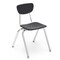 Virco 3000 Series 18" Classroom Chair, 5th Grade - Adult with Nylon Glides - Black Seat 3018 - alternate 1